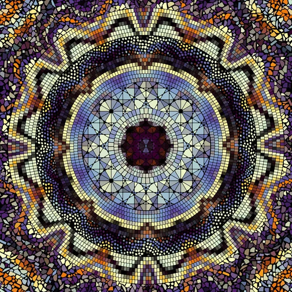 Seamless Mosaic Art Pattern Mandala Art Background Vector Image — Stockový vektor