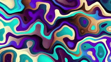 4k 'lık soyut döngü videosu. Döngü oynatmak için kusursuz soyut dalgalı psikedelik arkaplan. Dalgalı yüzey.