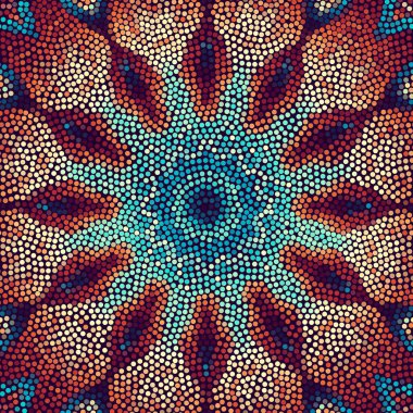 Seamless mosaic art pattern. Mandala art background.. Vector image.