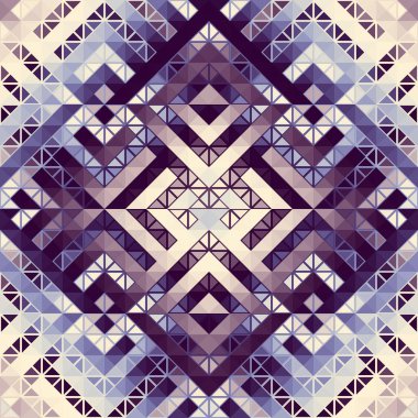 Soyut, dikişsiz fayanssız desen. Üçgen Aztek arka planı. Vektör resmi.