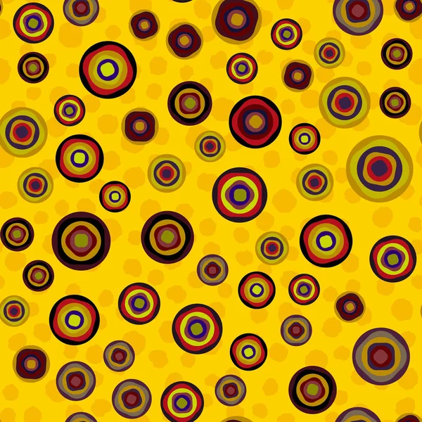 シームレスなベクトル画像 抽象的な幾何学 レトロポルカドットの背景 パッチワークスタイル — ストックベクタ