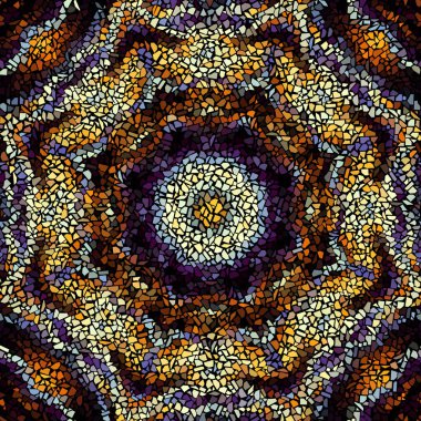 Seamless mosaic art pattern. Mandala art background.. Vector image.