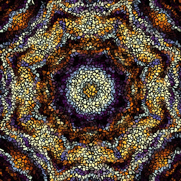 Seamless Mosaic Art Pattern Mandala Art Background Vector Image — Stok Vektör