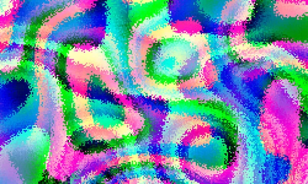 Verpixelte Psychedelische Hintergrund Moire Überlappenden Effekt Vektorbild Welliger Grunge Hintergrund — Stockvektor
