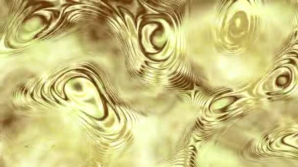 Abstrakcyjne Faliste Nagranie Płynne Abstrakcyjne Psychodeliczne Tło Odtwarzania Pętli Złota — Wideo stockowe
