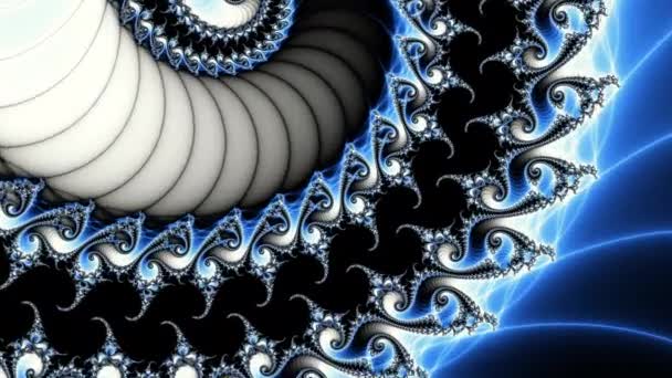 Rekaman Bentuk Fraktal Futuristik Abstrak Berakhir Spiral Latar Belakang Fraktal — Stok Video