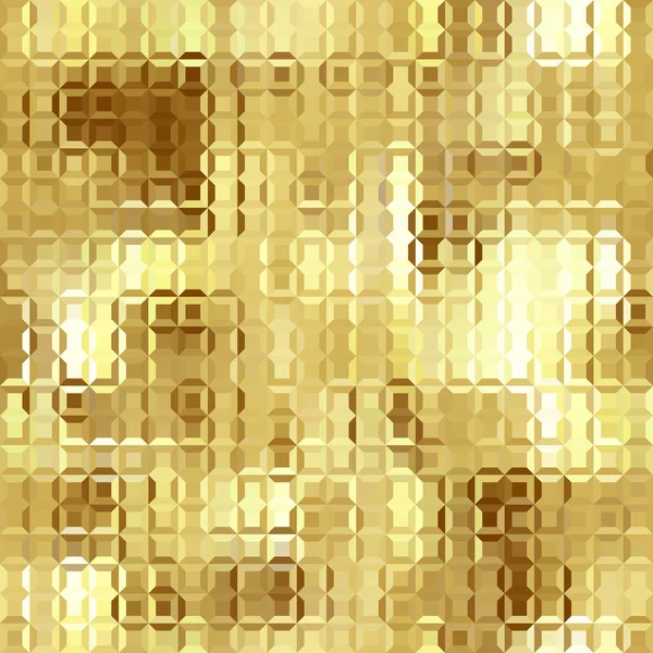 低ポリスタイルのシームレスな幾何学抽象パターン ガラス効果のあるランダム抽象スポット ベクトル画像 ゴールドグラスモザイクパターン — ストックベクタ