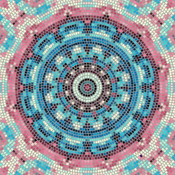 Seamless Mosaic Art Pattern Mandala Art Background Vector Image — 스톡 벡터