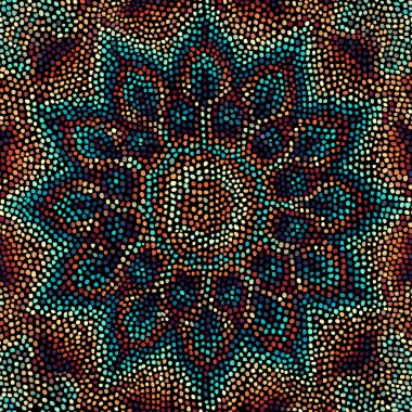 Seamless mosaic art pattern. Mandala art background.. Vector image.