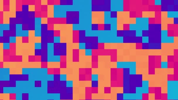 Soyut Tek Renkli Geometrik Pikselleri Dönüştürüyorum Siyah Arkaplanda Kusursuz Döngü — Stok video