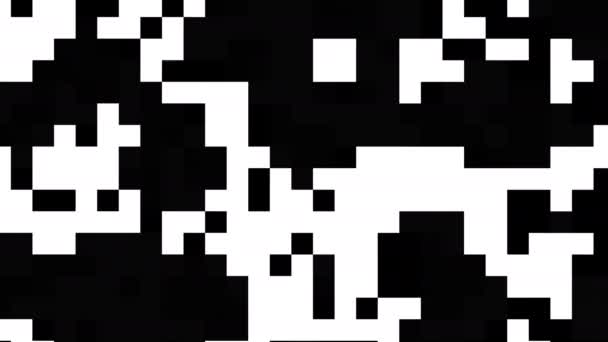 Transformeren Van Abstracte Monochrome Geometrische Pixels Naadloze Looping Beeldmateriaal Zwarte — Stockvideo