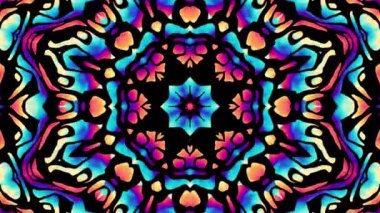 Süslü mandala döngü arka planı. Yuvarlak dönüşüm süsü. Kusursuz döngü retro Mandala.