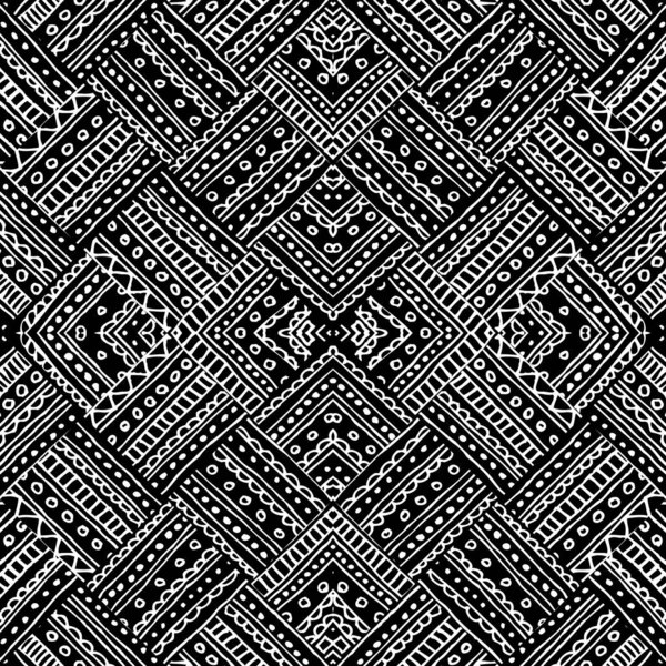 Seamless Background Pattern Abstract Ethnic Tribal Pattern Geometric Patchwork Style — Vettoriale Stock