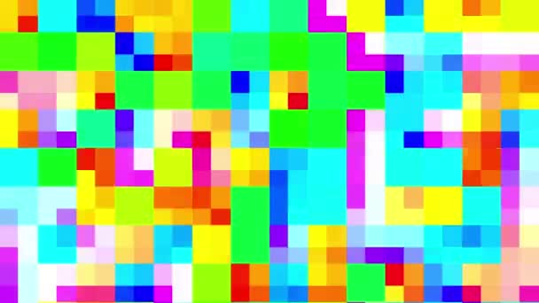 抽象的な幾何学的な小さな四角形を変換するピクセル化された背景 シームレスな4Kループ映像 — ストック動画