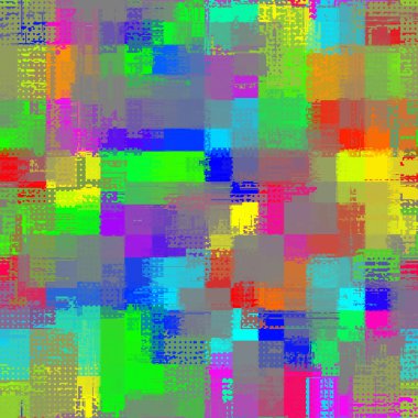 Abstract seamless pattern with imitation of grunge glitch texture. Geometric suprematism image. Vector image.