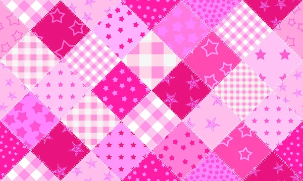 Бесшовный Геометрический Абстрактный Шаблон Текстиль Лоскутной Ткани Векторное Изображение Розовый — стоковый вектор