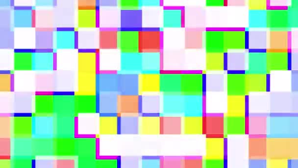 Преобразование Абстрактных Геометрических Малых Квадратов Пикселированный Фон Бесшовные Кадры Цикла — стоковое видео