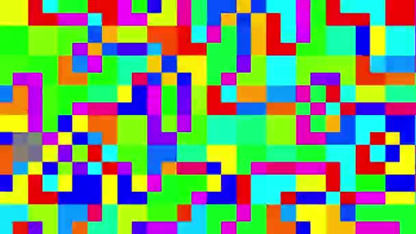 抽象的な幾何学的な小さな四角形を変換するピクセル化された背景 シームレスな4Kループ映像 — ストック動画
