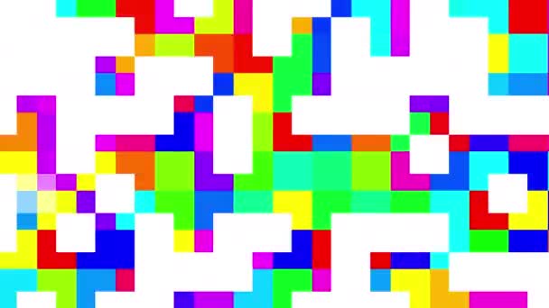 Transforming Abstract Geometric Small Squares Pixelated Background Seamless Looping Footage — Stock Video