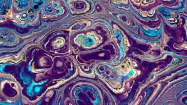 4k 'lık soyut döngü videosu. Döngü oynatmak için canlı mermer dalgalı psikedelik arka plan. Mermer yüzey hareket ediyor.