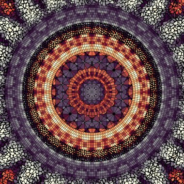 Seamless mosaic art pattern. Mandala art background.. Vector image.
