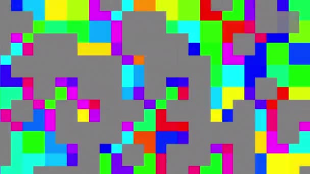 Mengubah Abstrak Kotak Kotak Kecil Pixelated Latar Belakang Rekaman Loop — Stok Video