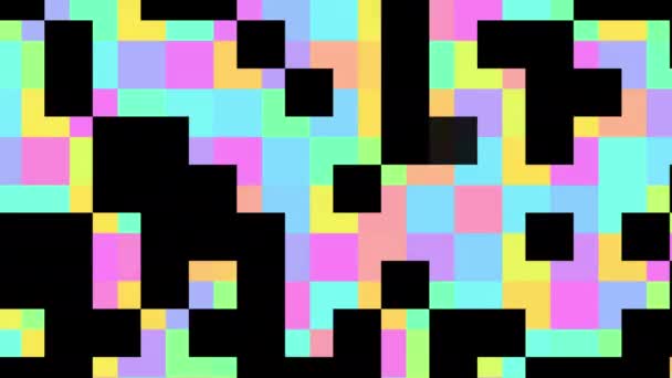 Преобразование Абстрактных Геометрических Малых Квадратов Пикселированный Фон Бесшовные Кадры Цикла — стоковое видео