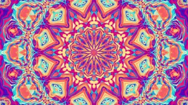 Süslü mandala döngü arka planı. Yuvarlak dönüşüm süsü. Kusursuz döngü retro Mandala.