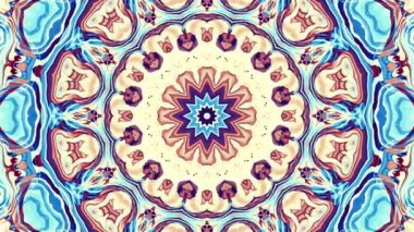 Süslü mandala döngü arka planı. Yuvarlak dönüşüm süsü. Kusursuz döngü retro Mandala.