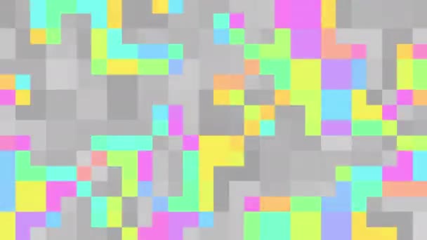 Umwandlung Abstrakter Geometrischer Kleiner Quadrate Pixeliger Hintergrund Nahtlose Looping Aufnahmen — Stockvideo