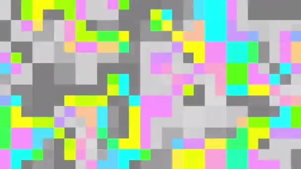 Transformando Pequeños Cuadrados Geométricos Abstractos Fondo Pixelado Imágenes Bucle Sin — Vídeos de Stock