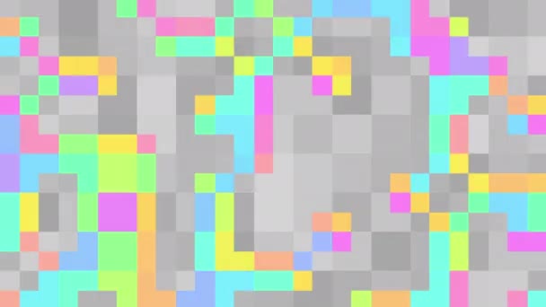 Transformando Pequeños Cuadrados Geométricos Abstractos Fondo Pixelado Imágenes Bucle Sin — Vídeos de Stock