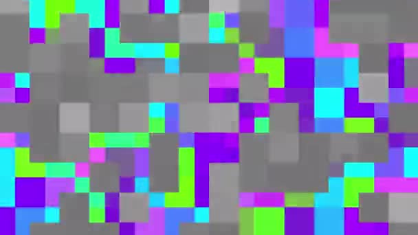 Перетворення Абстрактних Геометричних Невеликих Квадратів Піксельований Фон Безшовні Циклічні Кадри — стокове відео