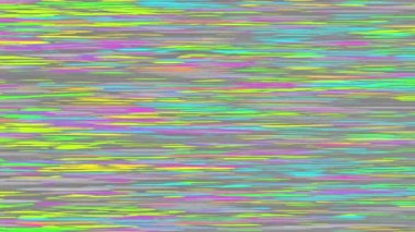 Objeler kodlayıcıyla soyut ve hızlı titreşen doku. 4K döngü görüntüsü. Datamoshing videosunun taklidi. İnce çizgiler gibi yatay yapılar.
