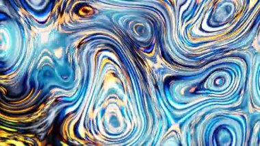 4k 'lık soyut döngü videosu. Döngü oynatmak için kusursuz soyut dalgalı psikedelik arkaplan. Soyut sıvı yüzey.