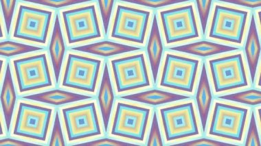 Hareket eden geometrik şekiller. Değişken renkli kareler. 4k Kusursuz döngü görüntüsü.
