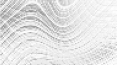 Monokrom soyut grunge yarım ton noktalar arka plan. Pop sanat şablonu, doku. Yatay Vektör illüstrasyonu. Beyaz arkaplanda büyük dalga
