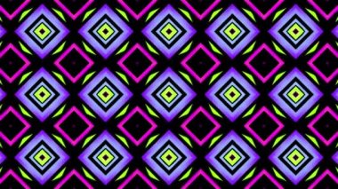 Hareket eden geometrik şekiller. Değişken renkli kareler. 4k Kusursuz döngü görüntüsü.