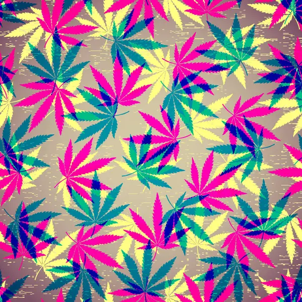 Marijuana Inspirerad Design Reggae Bakgrund Med Cannabisblad Textilt Visuellt Innehåll — Stock vektor