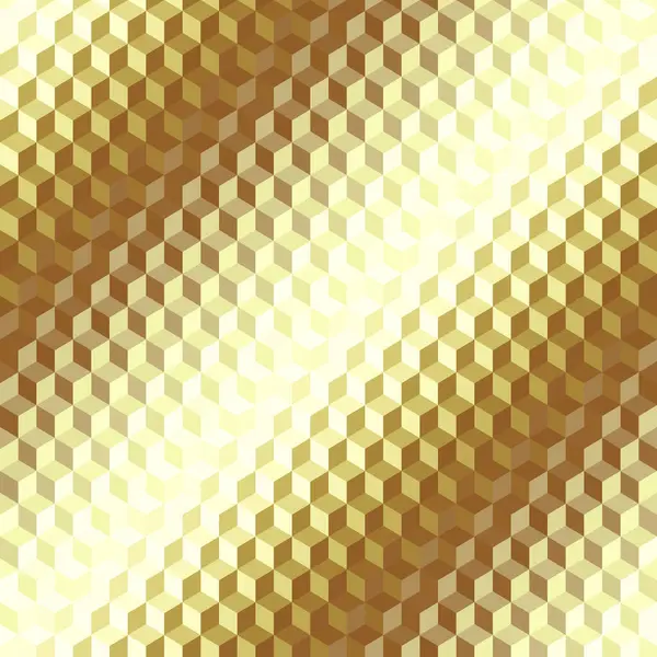 没有缝隙的背景立方体风格对角线黄金梯度 几何抽象模式在低的多风格 杯子的效果 小立方体矢量图像 — 图库矢量图片