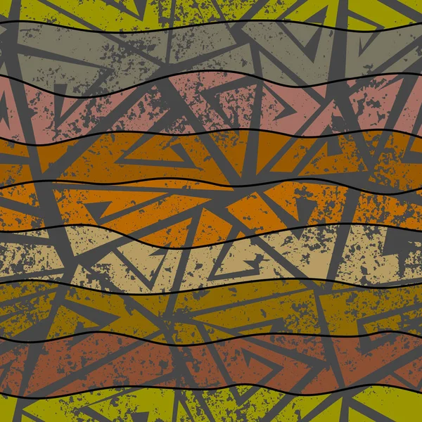 Грандж Геометричний Вектор Безшовний Візерунок Зроблений Етнічному Стилі Африканський Традиційний — стоковий вектор
