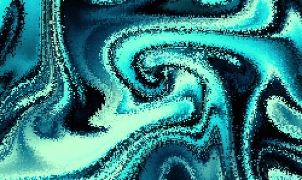 Verpixelte Psychedelische Hintergrund Moire Überlappenden Effekt Vektorbild Wavy Grunge Hintergrund — Stockvektor