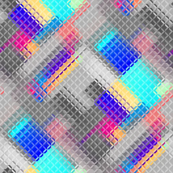 低ポリスタイルのシームレスな幾何学抽象パターン ガラス効果のあるランダム抽象スポット ベクトル画像 対角ガラスモザイクパターン — ストックベクタ