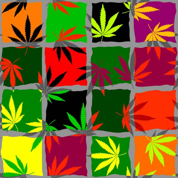 Vettore Grafico Psichedelico Design Ispirato Alla Marijuana Sfondo Reggae Con — Vettoriale Stock