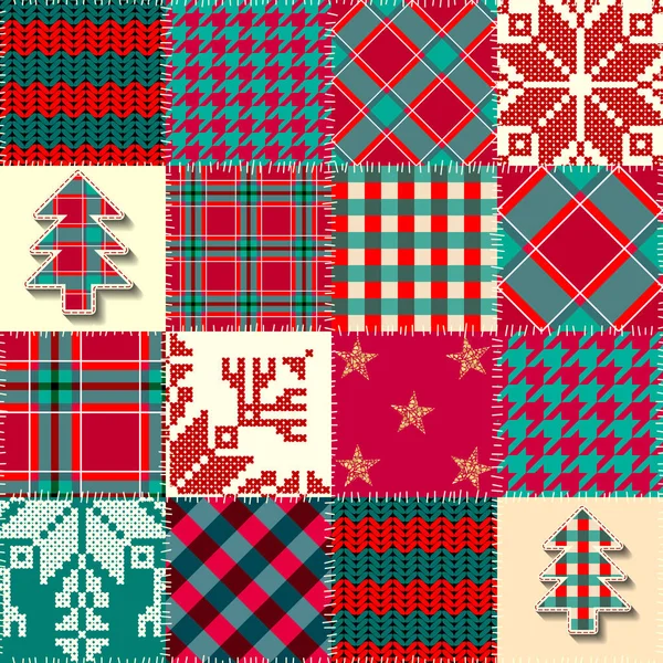 Seamless Background Pattern Christmas Patchwork Pattern Vector Image Christmas Plaid Royalty Free Stock Vectors