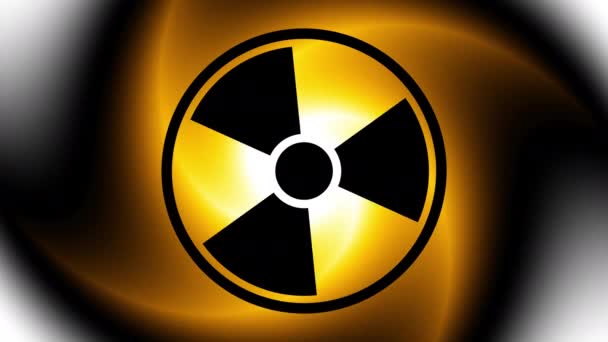 Περιστρέφω Ένα Προειδοποιητικό Σύμβολο Ακτινοβολίας Looping Πλάνα — Αρχείο Βίντεο