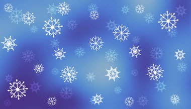 Christmas snowflake background. Blue blurred smooth background and snowfall. Vector winter background. clipart