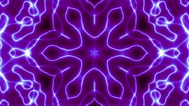 Trasformare Mandala Astratto Loop Video Simbolo Sacro Neon Mandala Lucido — Video Stock