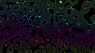 4k 'lık soyut döngü videosu. Döngü oynatmak için kusursuz soyut dalgalı holografik psikedelik arka plan. Dalgalı yüzey.