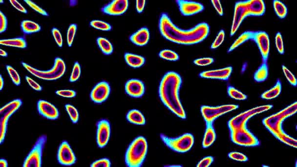 抽象循环4K视频 无缝隙的抽象波状迷幻背景音乐 用于循环播放 黑色背景上紫色霓虹灯波 — 图库视频影像